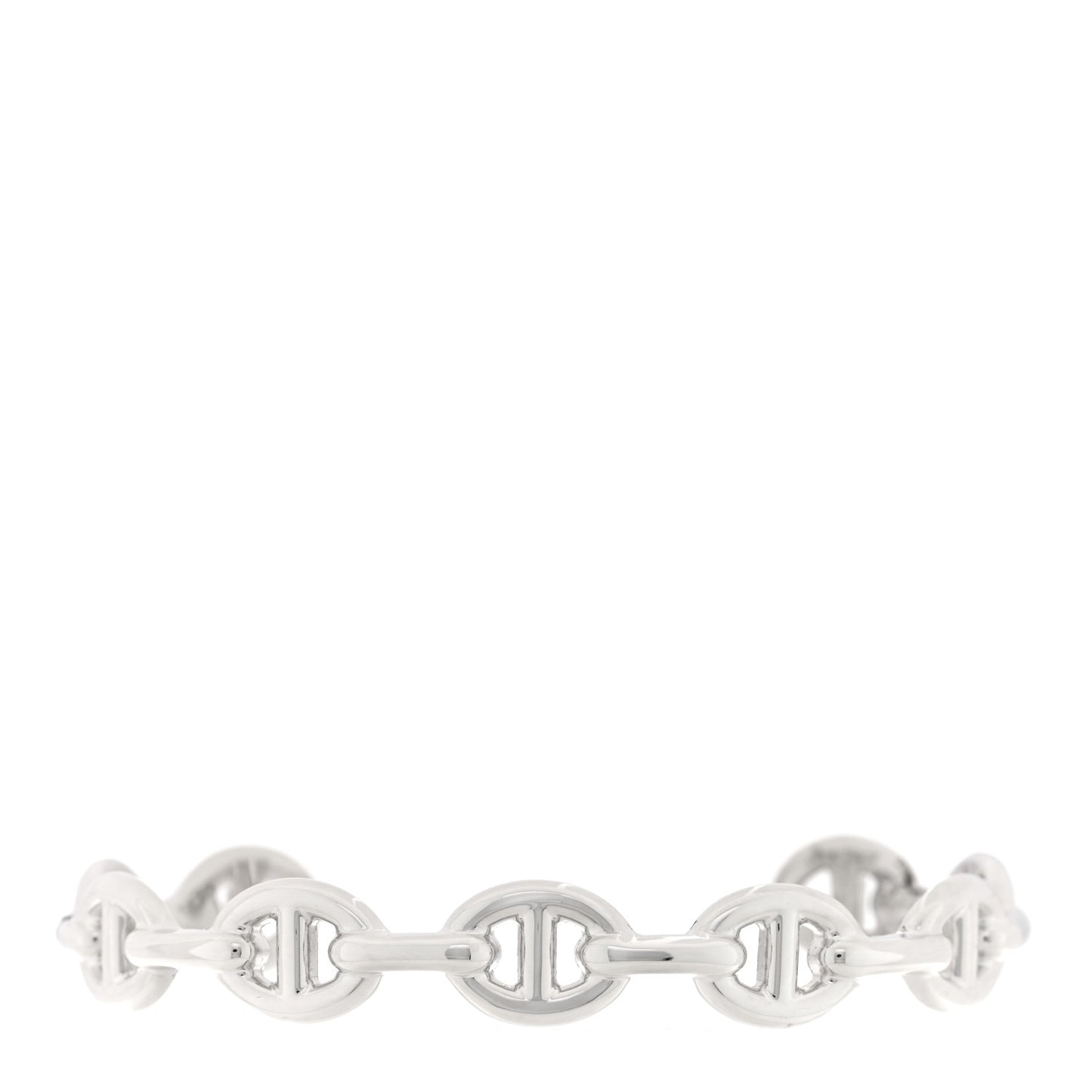 Sterling Silver MM Chaine d'Ancre Enchainee Cuff Bracelet LG