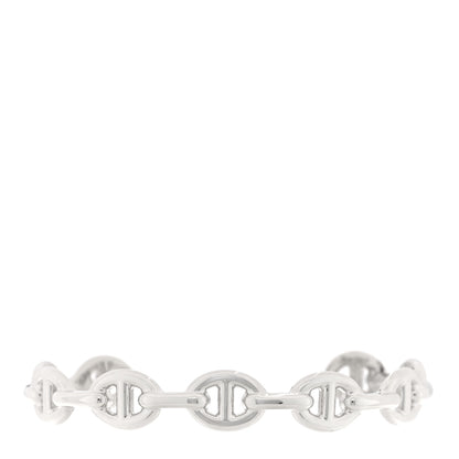 Hermes Sterling Silver MM Chaine d'Ancre Enchainee Cuff Bracelet LG 1 of 5