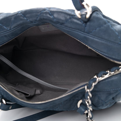 Chanel Iridescent Calfskin Quilted Relax CC Bowler Blue 4 of 5