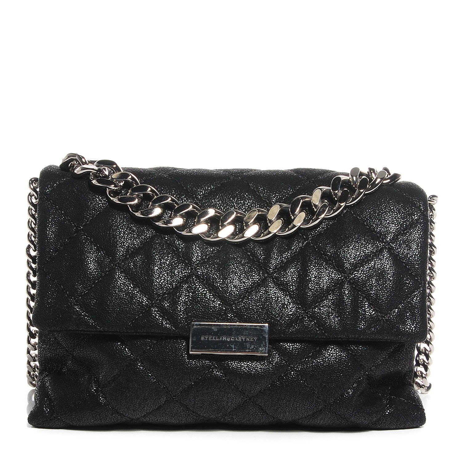 Stella McCartney Shaggy Deer Quilted Medium Beckett Chain Shoulder Bag Black 1 of 8