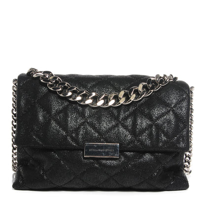 Stella McCartney Shaggy Deer Quilted Medium Beckett Chain Shoulder Bag Black 1 of 8