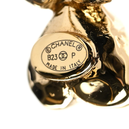 Chanel Crystal CC Heart Link Cuff S Bracelet Gold 4 of 5