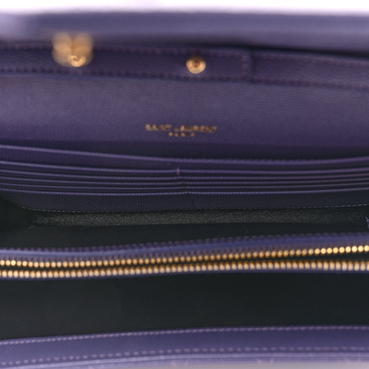 Grain De Poudre Mixed Matelasse Triquilt Monogram Chain Wallet Dark Wisteria