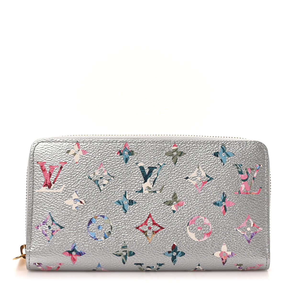 Louis Vuitton Metallic Monogram LV Garden Zippy Wallet Silver 1 of 8