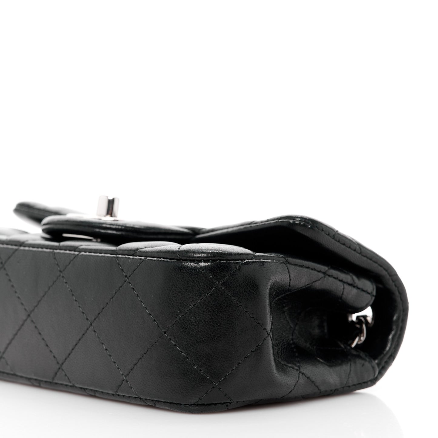 Lambskin Quilted Extra Mini Flap Black