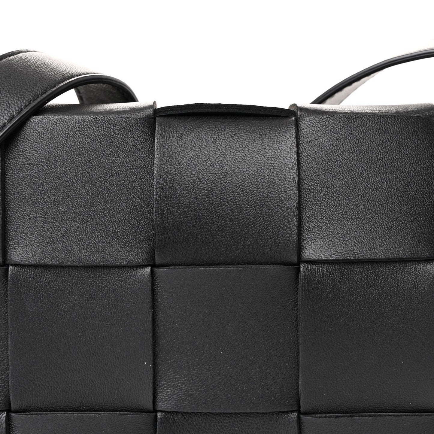 Lambskin Maxi Intrecciato Cassette Crossbody Bag Black