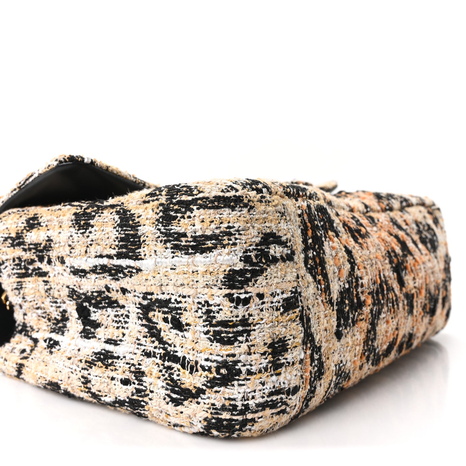 Chanel Tweed Mixed Fibers Leopard Print Small Souplissimo Maxi Flap Brown Black White 9 of 11