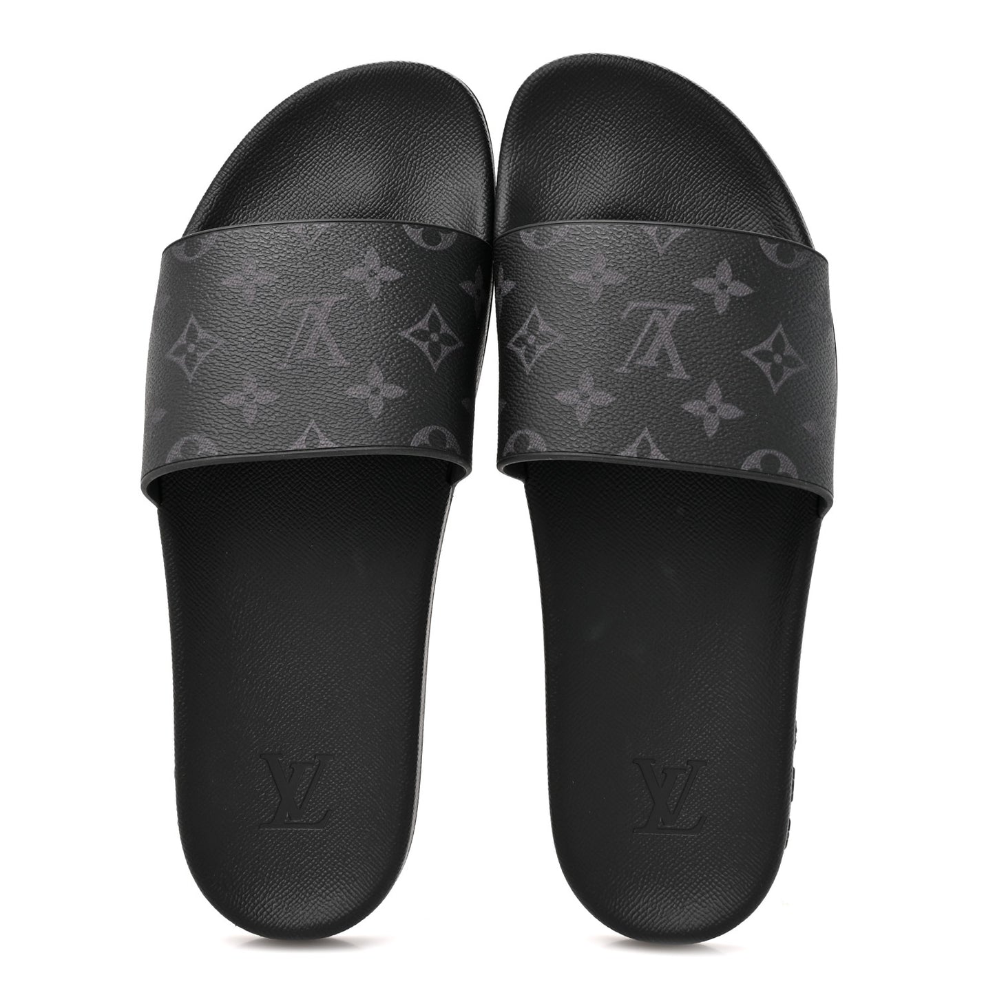 Rubber Monogram Eclipse Mens Waterfront Mules 10 Black
