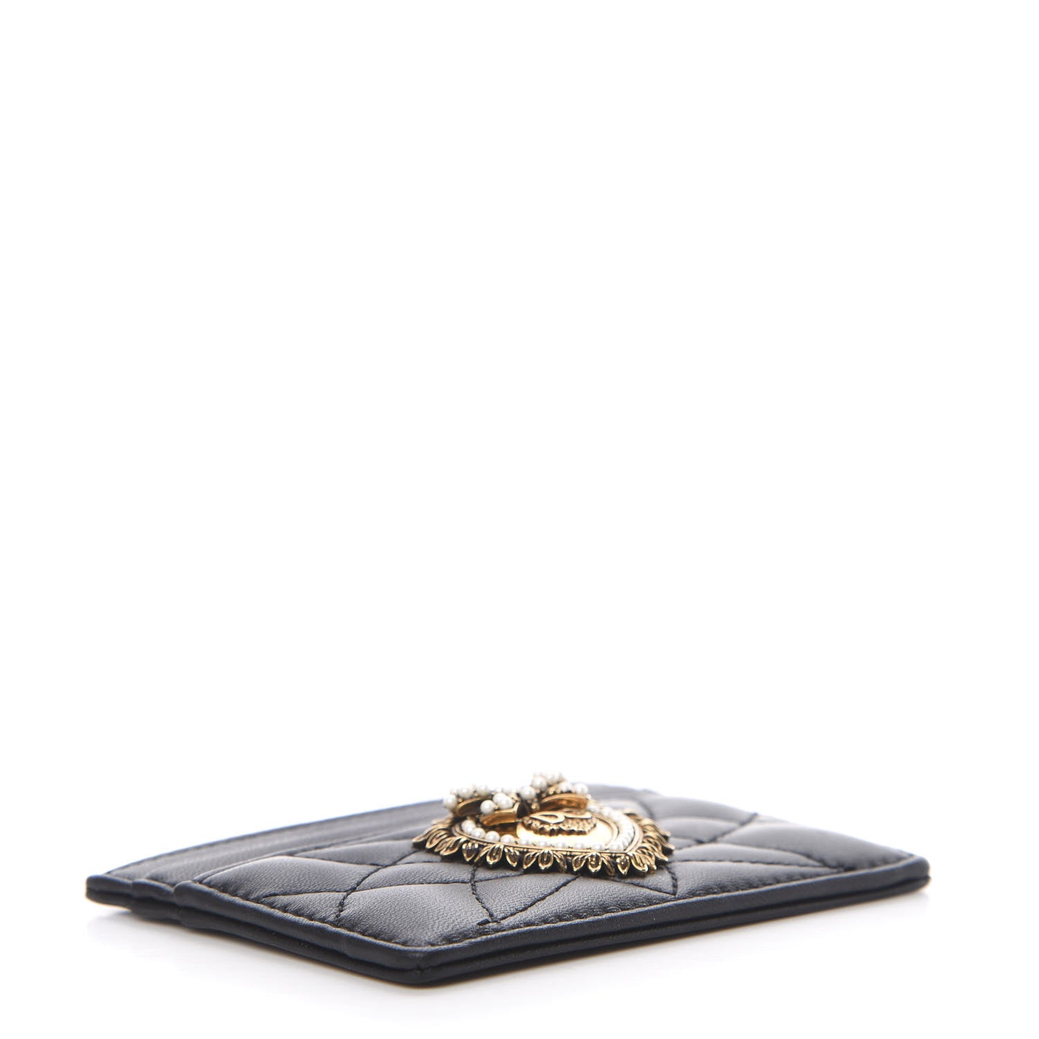 Dolce & Gabbana Nappa Matelasse Devotion Card Holder Black 3 of 6