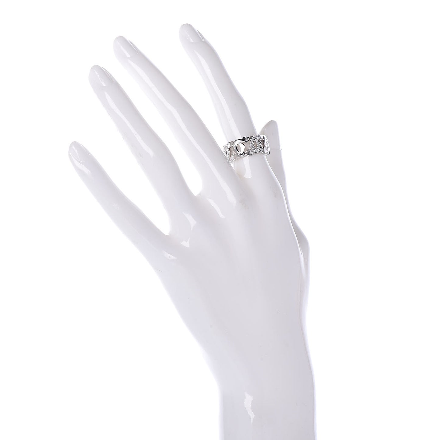 18K White Gold Diamond Entrelaces Ring 50 5.25