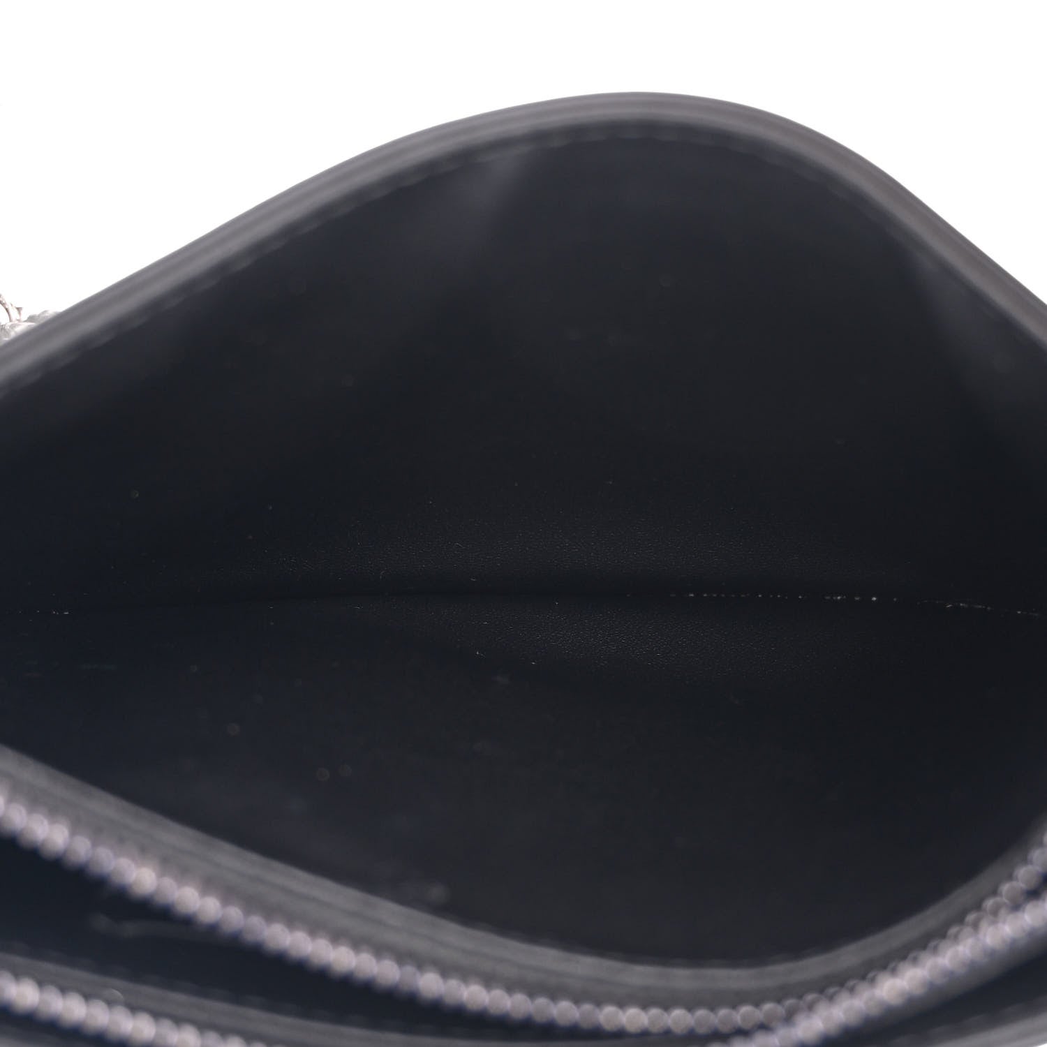 Christian Dior Calfskin Macrocannage Diamond Caro Zipped Pouch With Chain Black 5 of 13
