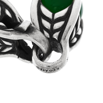 David Yurman Sterling Silver Green Onyx 8mm Spiritual Beads Bracelet 4 of 4