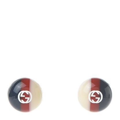 Gucci Resin Web Stud Earrings Blue Red 1 of 5