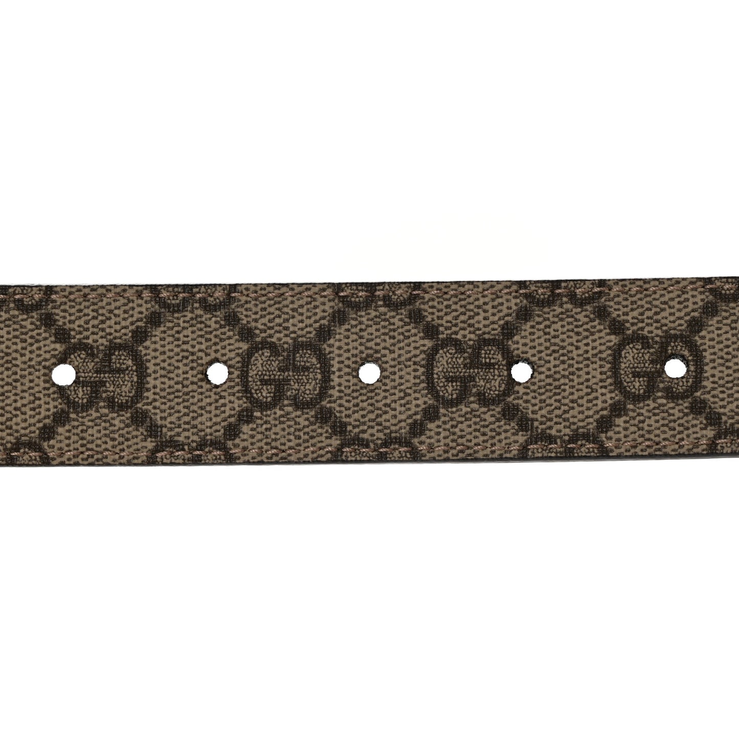 GG Supreme Monogram Textured Dollar Calfskin Squared Interlocking G 30mm Reversible Belt 95 38 Beige Ebony New Acero
