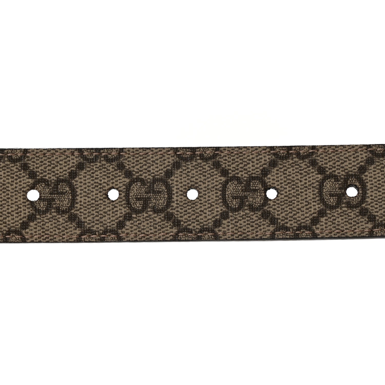 Gucci GG Supreme Monogram Textured Dollar Calfskin Squared Interlocking G 30mm Reversible Belt 95 38 Beige Ebony New Acero 3 of 6