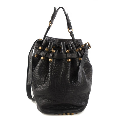 Alexander Wang Pebbled Lambskin Diego Bucket Bag Black Antique Brass Hardware 1 of 8