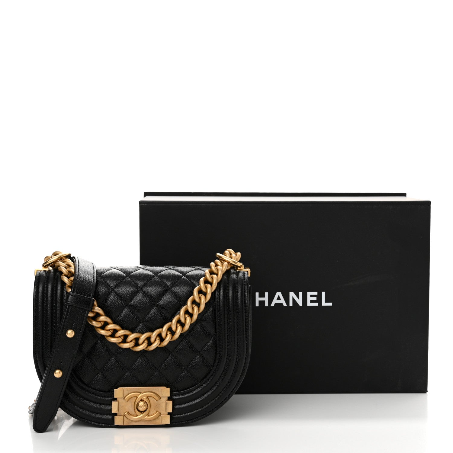 Chanel Caviar Quilted Small Boy Messenger Bag Black 12 of 12