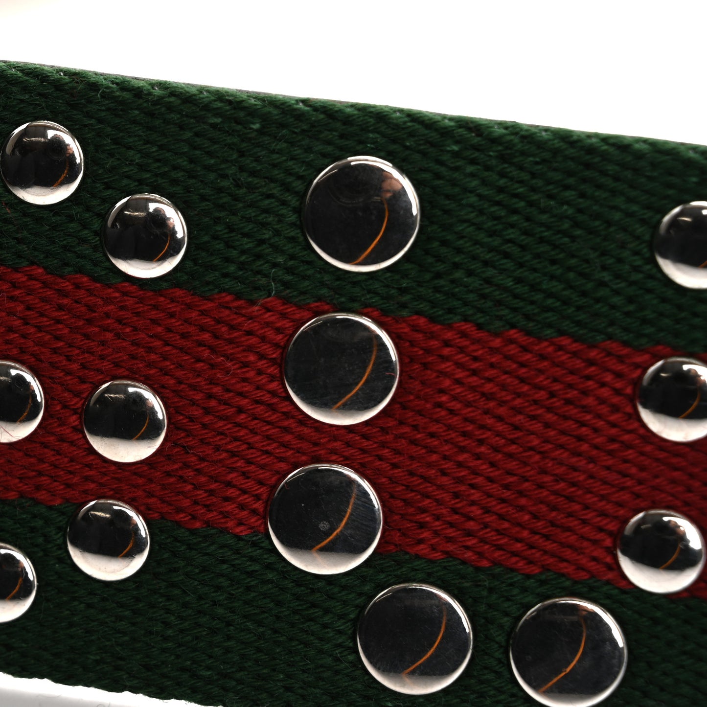 Canvas Web Studded Shoulder Strap Green Red