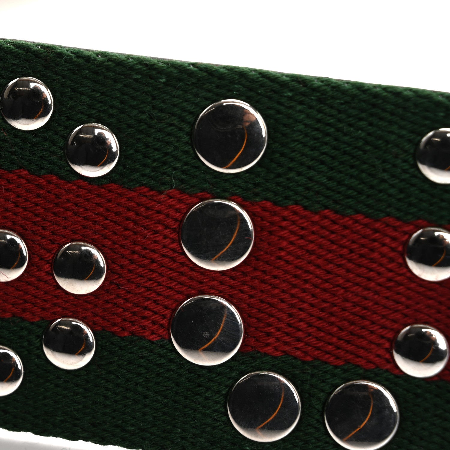 Gucci Canvas Web Studded Shoulder Strap Green Red 5 of 5
