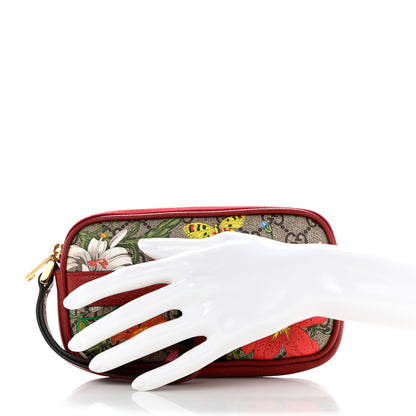 Gucci GG Supreme Monogram Flora Web Ophidia Wristlet Bag Red 2 of 8