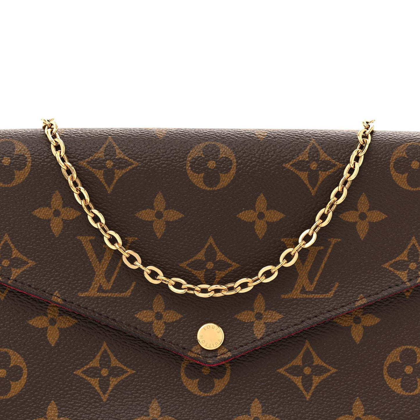 Monogram Pochette Felicie Chain Wallet Fuchsia