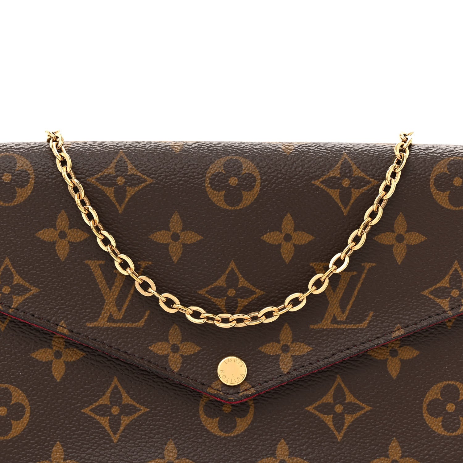 Louis Vuitton Monogram Pochette Felicie Chain Wallet Fuchsia 8 of 11