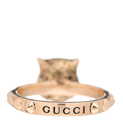 Gucci 18K Yellow Gold Diamond Le Marché Des Merveilles Feline Ring 52 6 4 of 5