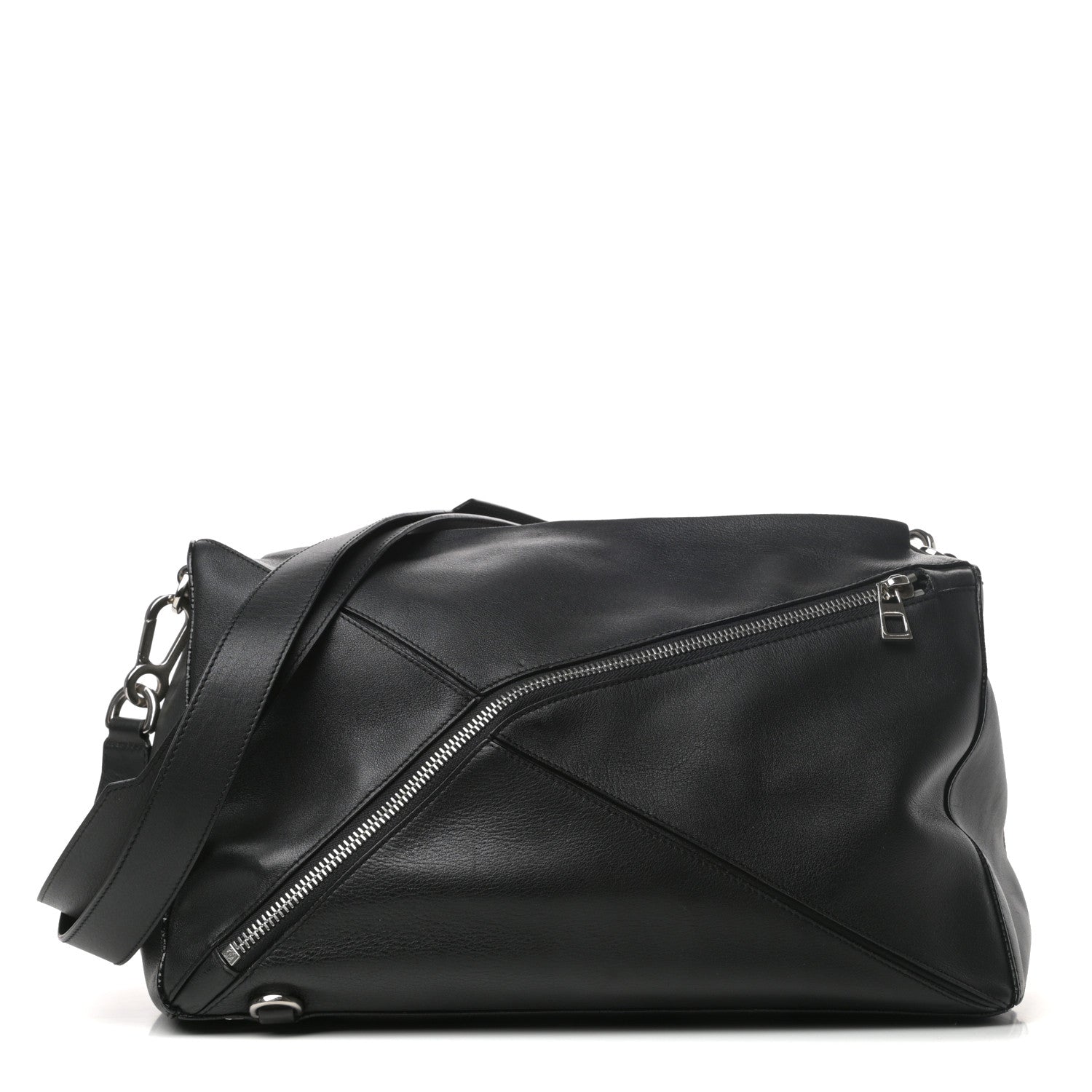 Loewe Calfskin Large Zipper Puzzle Bag Black 1 of 8