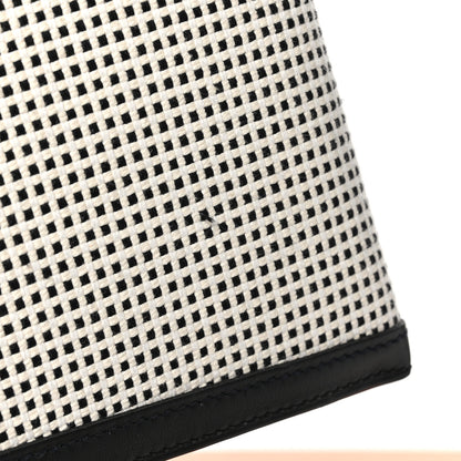 Hermes Toile Quadrille Swift Kelly Sellier 28 Ecru White Black 12 of 13