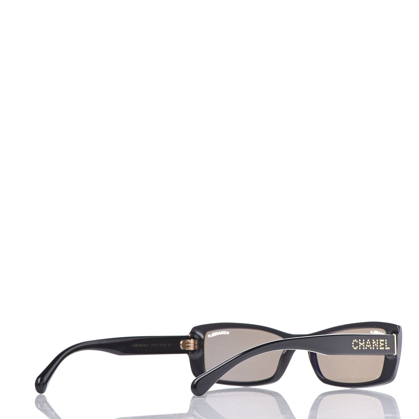 Rectangle Sunglasses S0129 Black Gold Glitter