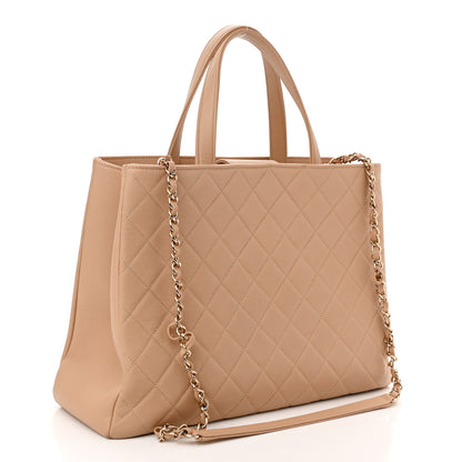 Chanel Caviar Quilted Large Business Affinity Shopping Bag Beige 3 of 14