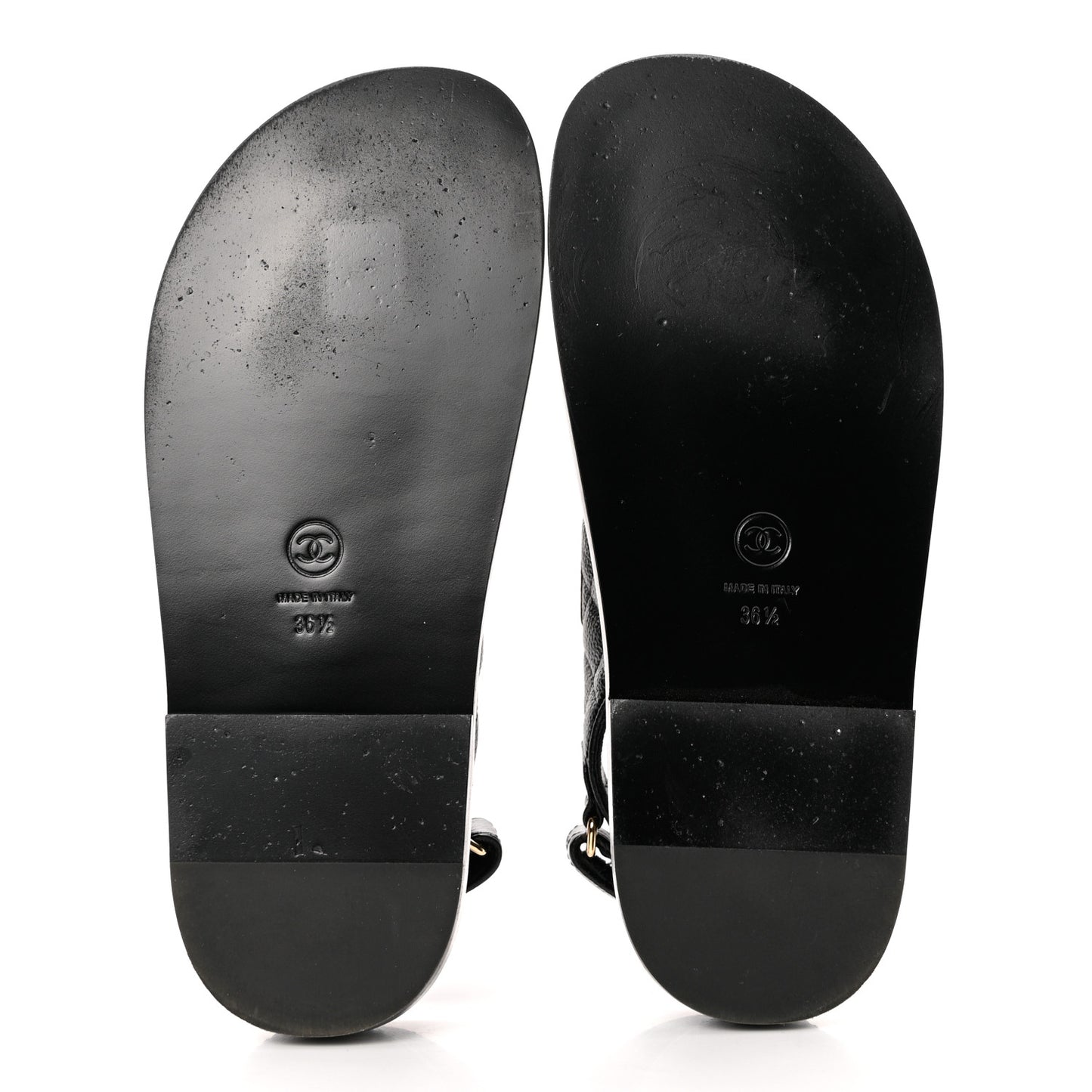 Grained Calfskin Velcro Dad Sandals 36.5 Black