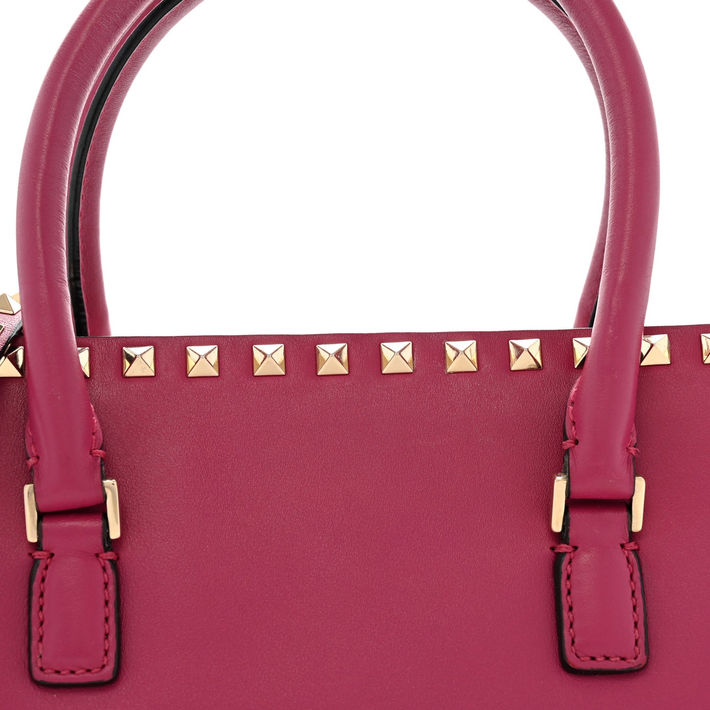 Vitello Rockstud Tote Deep Cyclamin