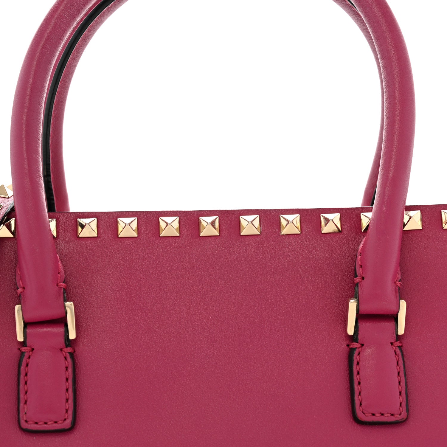 Valentino Garavani Vitello Rockstud Tote Deep Cyclamin 8 of 13