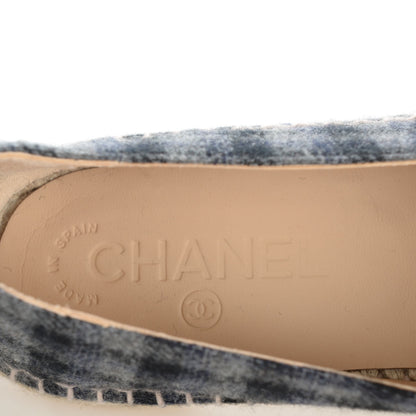 Chanel Flannel CC Espadrilles 39 Grey Black 2 of 11