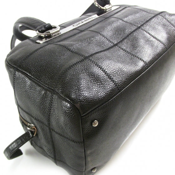 Chanel Caviar Square Stitched Tote Black 5 of 12