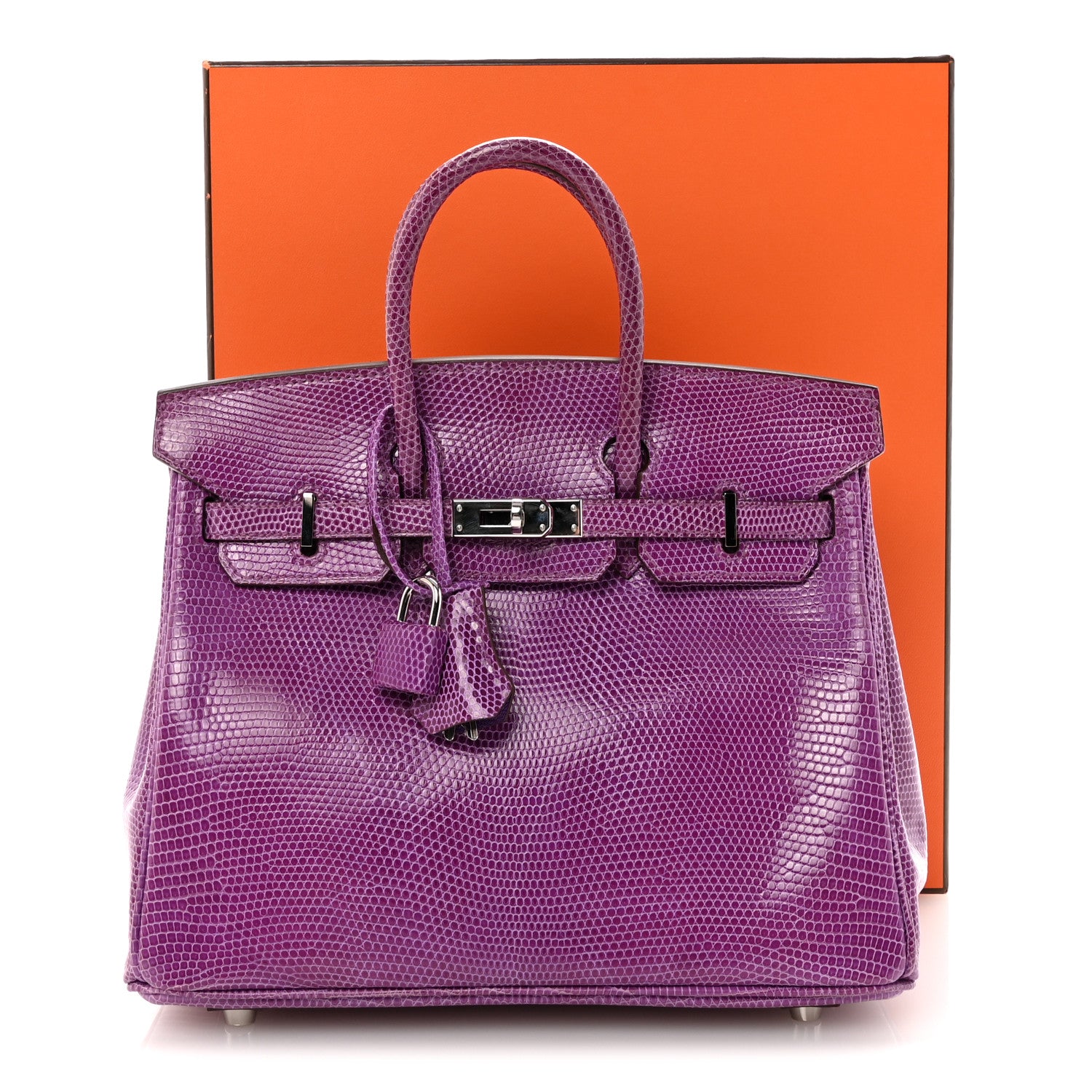 Hermes Lizard Birkin 25 Violet 10 of 10