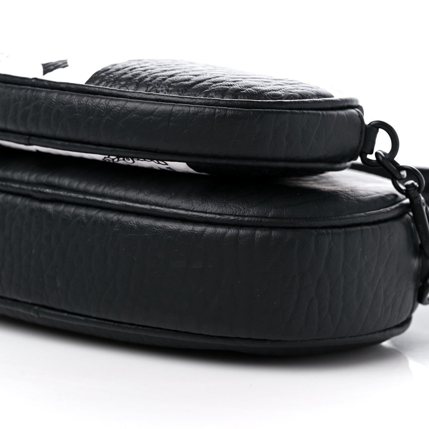 MCM Checkerboard Visetos Small Aren Multifunction Crossbody Pouch Black White 8 of 11