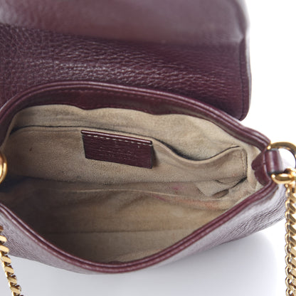 Gucci Metallic Pebbled Calfskin Small 1973 Chain Shoulder Bag Classic Burgundy 5 of 10