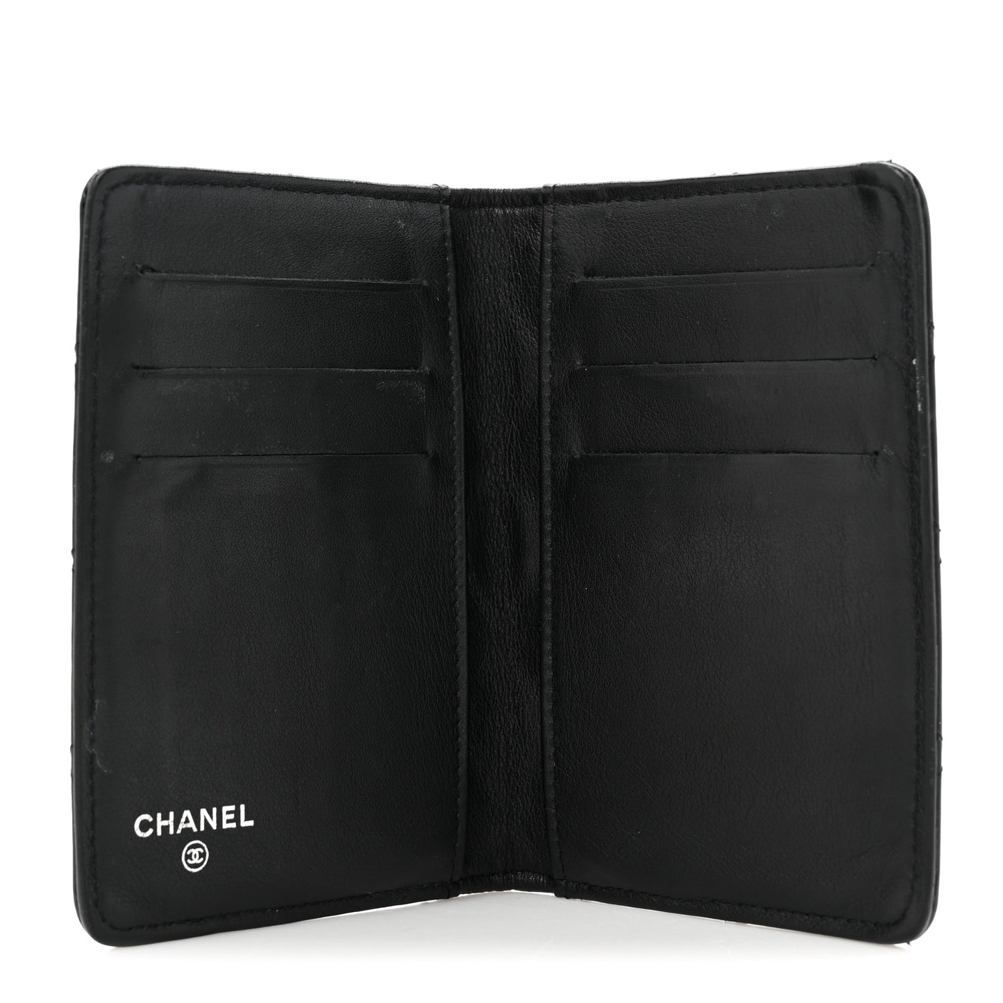 Patent Quilted Card Holder Wallet Black