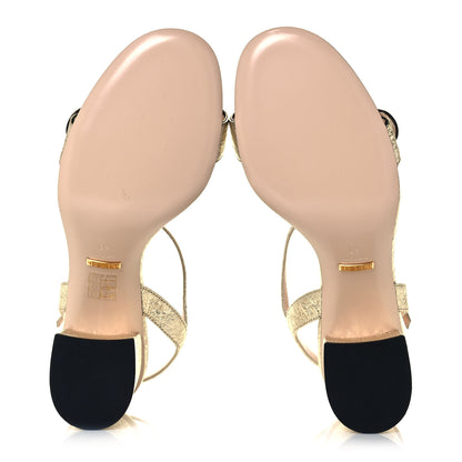Gucci Galassia GG Marmont Ankle Wrap 75mm Sandals 41 Platino 5 of 10