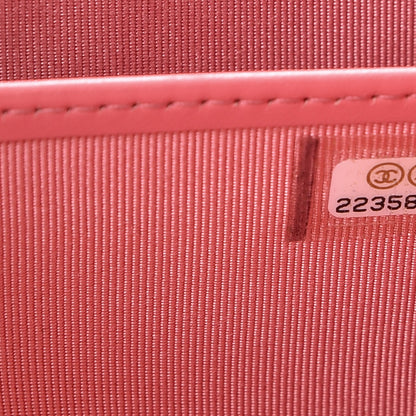 Chanel Caviar Chevron Large Gusset Zip Around Wallet Pink 8 of 9