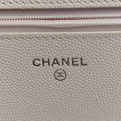Chanel Caviar Quilted Chanel 19 Wallet on Chain WOC White Pink 6 of 10