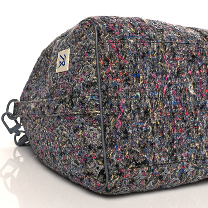Louis Vuitton Wool Cotton Monogram Jacquard Embroidered LV Felt Keepall Bandouliere 50 Gris 8 of 9