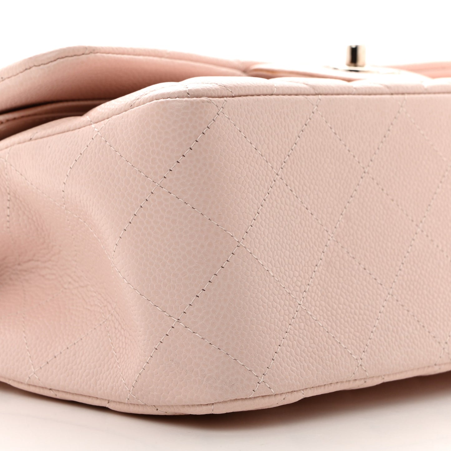 Caviar Quilted Jumbo Double Flap Light Pink