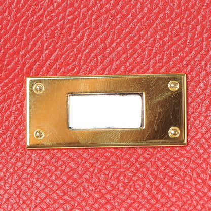 Hermes Epsom Horseshoe Kelly Sellier 28 Rouge Casaque Etain 22 of 36