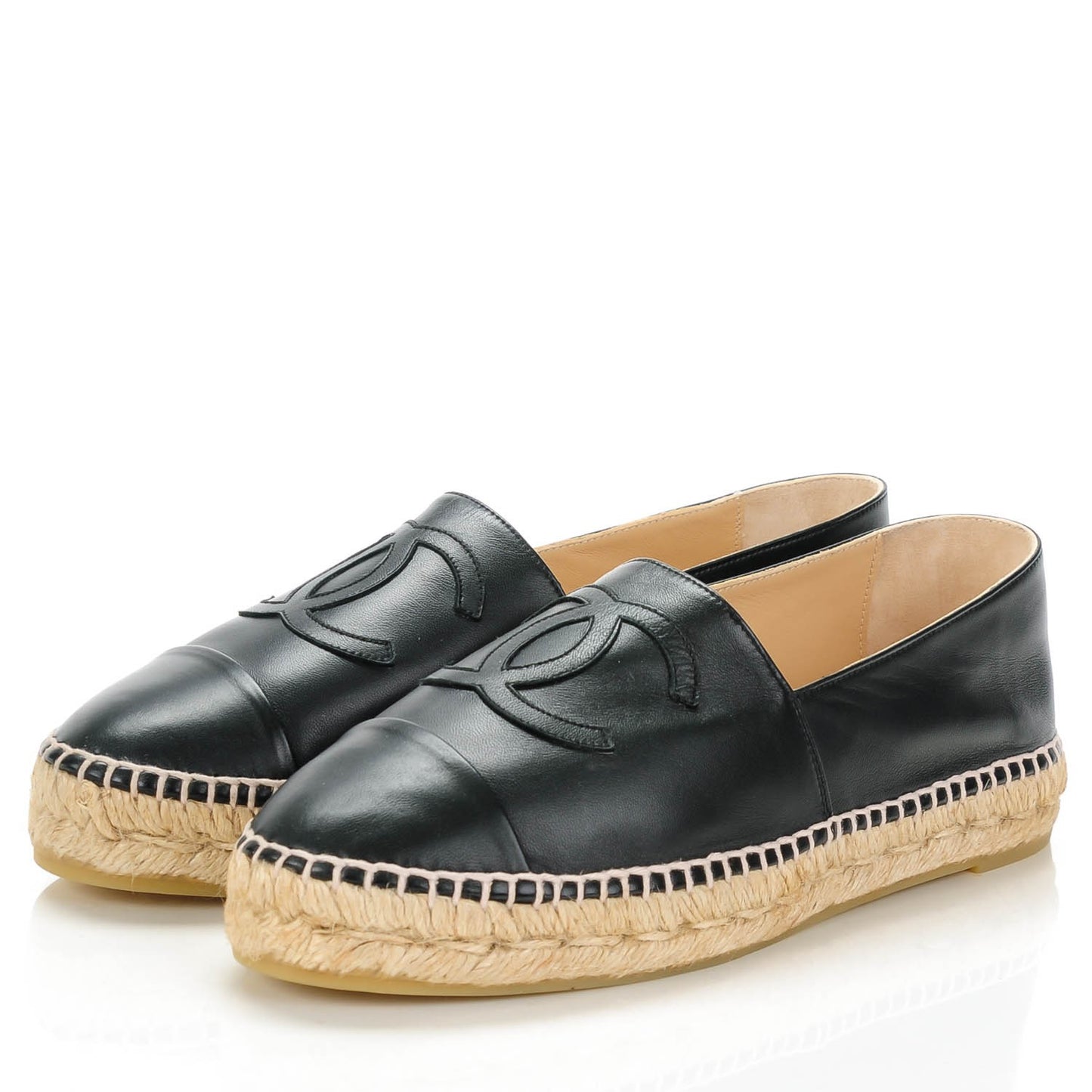 Lambskin CC Espadrilles 38 Black