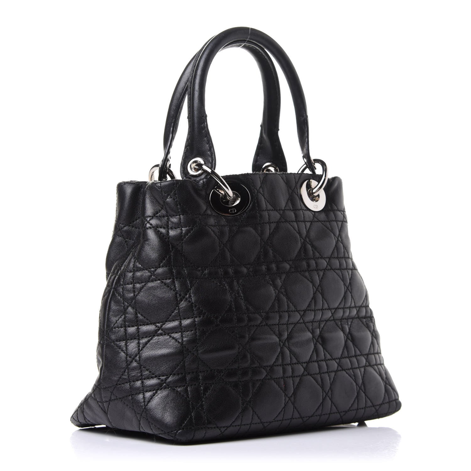 Christian Dior Lambskin Cannage Small Soft Lady Dior Tote Black 2 of 11