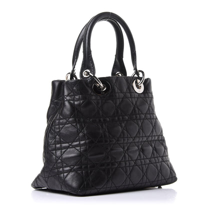 Christian Dior Lambskin Cannage Small Soft Lady Dior Tote Black 2 of 11