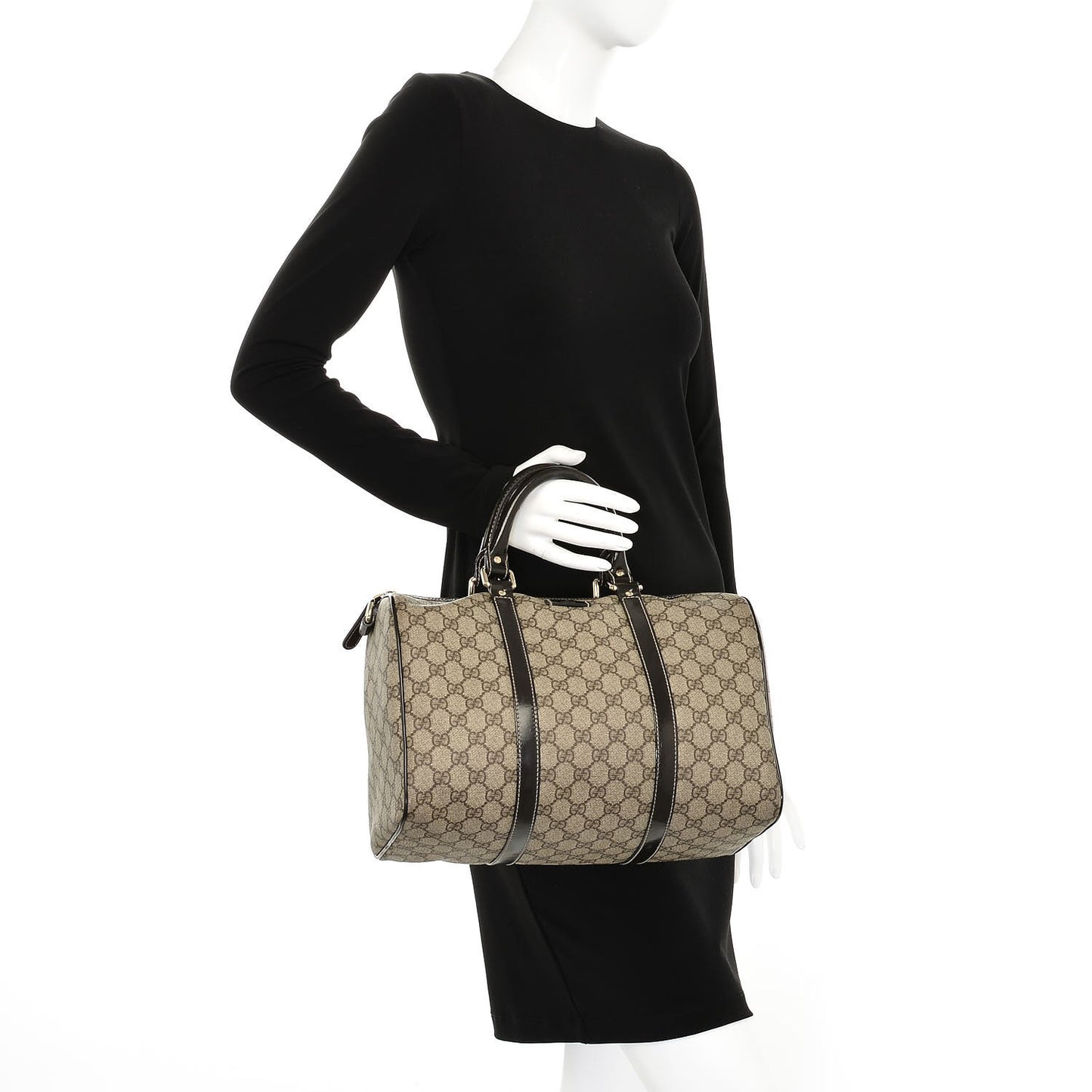 GG Plus Monogram Medium Joy Boston Dark Brown